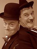 Een foto van de lookalike en imitator van  Laurel and Hardy